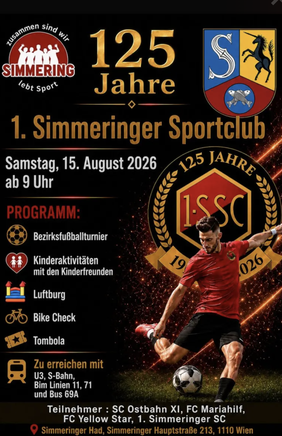 125 Jahre 1. Simmeringer Sportclub: Das große Jubiläumsfest auf der Simmeringer Had